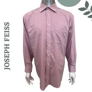 joseph feiss dress shirts non iron Joseph & Feiss Dress Shirt Mens 20 36/37 Non Iron Purple Check